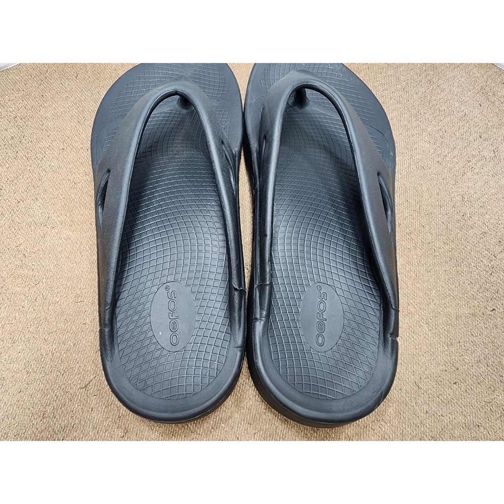 OOFOS Men's OOriginal Slip-On Light Weight Thong Sandals Black Mens 14 W16 - Picture 6 of 9